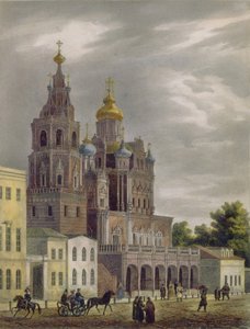 Theotokosin kirkko Pokrovka-kadulla Moskovassa, 1825 tekijältä Auguste Jean Baptiste Antoine Cadolle