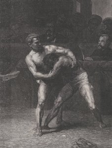 Wrestlers The Wrestlers, Le Monde Illustré, 22. toukokuuta 1875. tekijältä Auguste Joliet