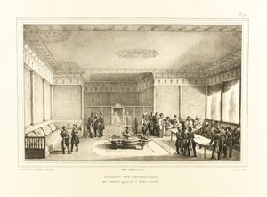 Adrianopolin sopimuksen allekirjoittaminen Edirnen vanhassa palatsissa 1834 tekijältä Auguste Joseph Desarnod