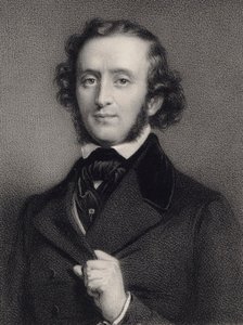 Pianisti ja säveltäjä Felix Mendelssohn Bartholdyn muotokuva 1809-1847. tekijältä Auguste Lemoine