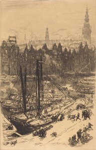 Amsterdam Katsottuna Victoria Hotel Amsterdamvue de Victoria -hotellista, 1901. tekijältä Auguste Lepere