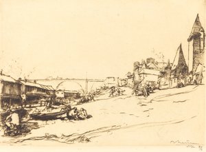 Angers - Puolan kuninkaan talo Angers - La maison du roi de Pologne, 1912. tekijältä Auguste Lepere
