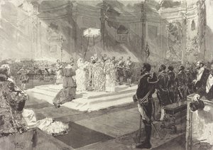 Kuninkaallinen kaste Espanjan hovissa, 1882. tekijältä Auguste Lepere