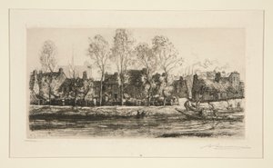 Banks of the Sommen? Amiens (Banks of the Somme at Amiens) tekijältä Auguste Lepere