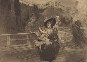 Lähtö Greenwichiin Lähtö pour Greenwich, 1891. tekijältä Auguste Lepere