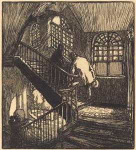 Sen talon portaikko, jossa Chateau Rouge oli, julkaistu 1901. tekijältä Auguste Lepere
