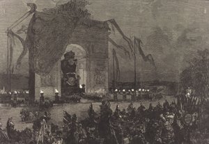 Victor Hugon hautajaiset. Vigilia, 1885.