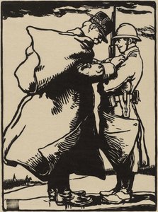 Joffre, Sotilaan isä (puupiirros japanilaiselle mulperipaperille) tekijältä Auguste Lepere