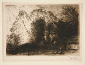 Mökki? Rousseau (Vend?e) (mökki Rousseaussa [Vendee]) tekijältä Auguste Lepere