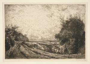 Tie La Houssoyeen (Cvec?sur-le-Grand) (reitti La Houssoyesta [Crevecoeur-le-Grand]) tekijältä Auguste Lepere
