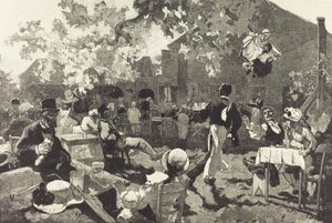 Cabaret du Coq de Bruyère Bois de Meudonissa, 1888. tekijältä Auguste Lepere