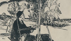 Maisemapiirtäjä, 1919 tekijältä Auguste Louis Lepère