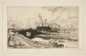 Le petit pont (Vend?e) (Pieni silta [Vendee]) tekijältä Auguste Lepere