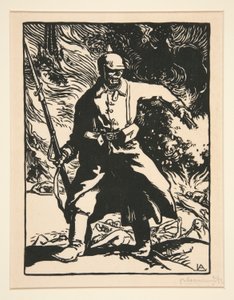 Preussilainen sotilas, vuoden 1914 sodasta, ensimmäinen sarja, nro. 10 tekijältä Auguste Lepere