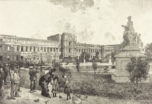 Les ruïnes del palau de les Tulleries abans de la seva demolició, 1883. finlandès tekijältä Auguste Lepere