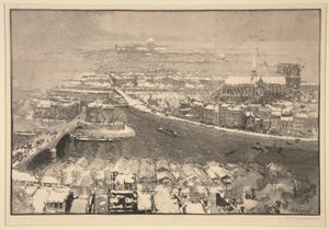 Pariisi lumen alla, tästä päivästä lähtien St. Gervais (Pariisi lumen alla, St. Gervaisin huipulta katsottuna) tekijältä Auguste Lepere
