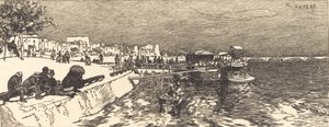 Bercyn laituri Embarcadere a Bercy, 1890. tekijältä Auguste Lepere