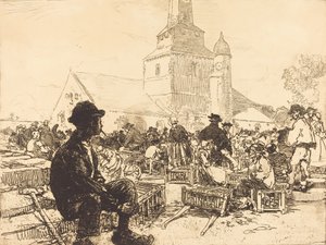 Siipikarjatori St.-Jean-de-Montissa St.-Jean-de-Montissa 1892. tekijältä Auguste Lepere