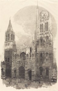 Rouenin katedraali La Cathedral de Rouen, 1888. tekijältä Auguste Lepere