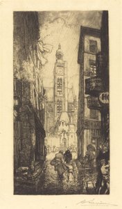Rue de la Montagne-Sainte-Genevieve, Pariisi tekijältä Auguste Lepere