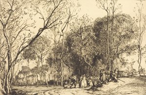 Kesä Saint-Martinissa, menneet häät Ete de la Saint-Martin, la noce qui passe, 1908. tekijältä Auguste Lepere