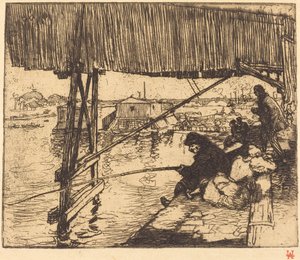 Bercyn sillan alla (Sous le pont de Bercy) tekijältä Auguste Lepere