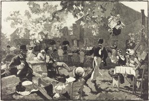 Cabaret du Coq de Bruyère Bois de Meudonissa tekijältä Auguste Lepère after Daniel Vierge