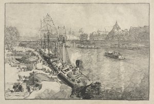 [Suuri höyrylaiva Dockissa, Pariisi] tekijältä Auguste Louis Lepère