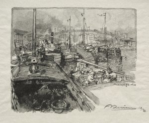 Bassin de la Villette tekijältä Auguste Louis Lepère