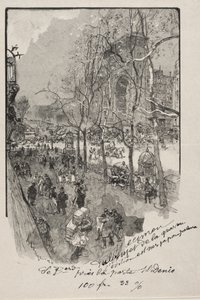Boulevards, lähellä Porte St. Denis tekijältä Auguste Louis Lepère