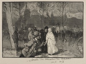 Poistuminen Chatelet-teatterista tekijältä Auguste Louis Lepère