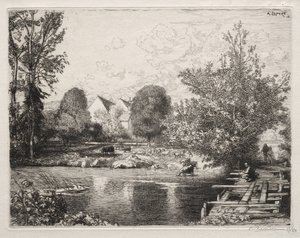 Vanha kävelysilta tekijältä Auguste Louis Lepère