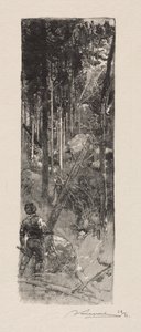 Mäntyjen kaato tekijältä Auguste Louis Lepère