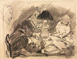 Lampun ympärillä, 1888. tekijältä Auguste Louis Lepère