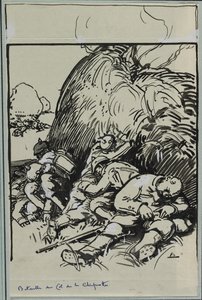Chipotte Passin taistelu, 1914. tekijältä Auguste Louis Lepère