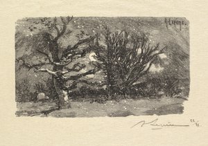 Fontainebleaun metsä: Lantaran asuntola La Forêt de Fontainebleau: Lantaran asuntola, 1890 tekijältä Auguste Louis Lepère