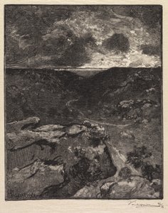Fontainebleaun metsä: Franchardin laakso La Forêt de Fontainebleau: La Vallée de Franchard, 1890. tekijältä Auguste Louis Lepère