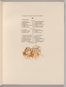 Fontainebleaun metsä: Viinirypäleet, Cul-de-lampe Kaiverrustaulukko La Forêt de Fontainebleau..., 1908 tekijältä Auguste Louis Lepère