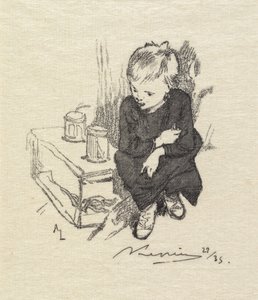 Fontainebleaun metsä: Poika suden kanssa Fontainebleaun metsä: Poika suden kanssa, 1890. tekijältä Auguste Louis Lepère