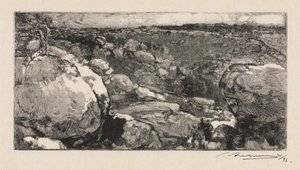 Fontainebleaun metsä: Long-Rocherin sirkki tekijältä Auguste Louis Lepère