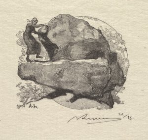 Fontainebleaun metsä: Vavava kallio tekijältä Auguste Louis Lepère