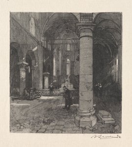 Kirkon sisätilat. tekijältä Auguste Louis Lepère