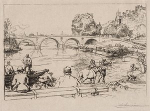 Watering Place Pont Mariessa, 1912. tekijältä Auguste Louis Lepère