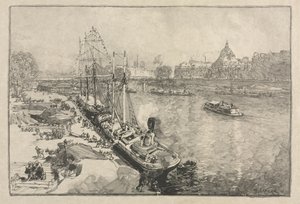 [Suuri höyrylaiva Dockissa, Pariisi] tekijältä Auguste Louis Lepère