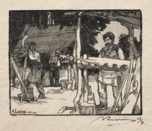 The Lath Maker, 1889. tekijältä Auguste Louis Lepère