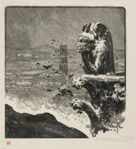 Notre Damen stryge, 1890. tekijältä Auguste Louis Lepère