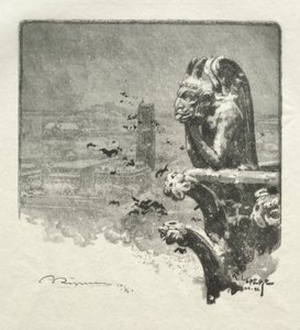 Notre Damen stryge, 1890. tekijältä Auguste Louis Lepère