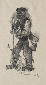 Käärmeen sieppaaja, 1889. tekijältä Auguste Louis Lepère