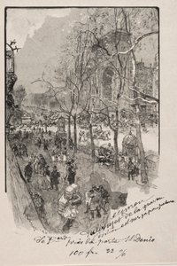 Boulevards, lähellä Porte St. Denis tekijältä Auguste Louis Lepère