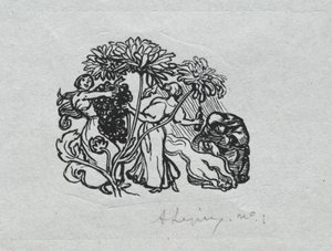 Pariisin almanakka, 1897: Tail-piece, syksy tekijältä Auguste Louis Lepère